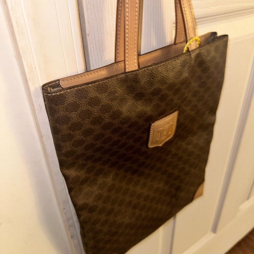 Celine Dark Brown Tote with Tan Accents - Picture 6 of 13